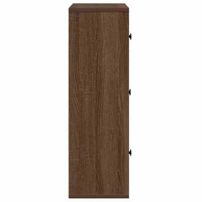 vidaXL Bookcase Brown Oak 60x24x76.5 cm Engineered Wood
