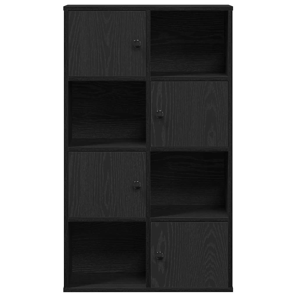 vidaXL Bookcase Black Oak 60x24x101,5 cm Engineered Wood