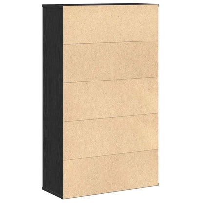 vidaXL Bookcase Black Oak 60x24x101,5 cm Engineered Wood