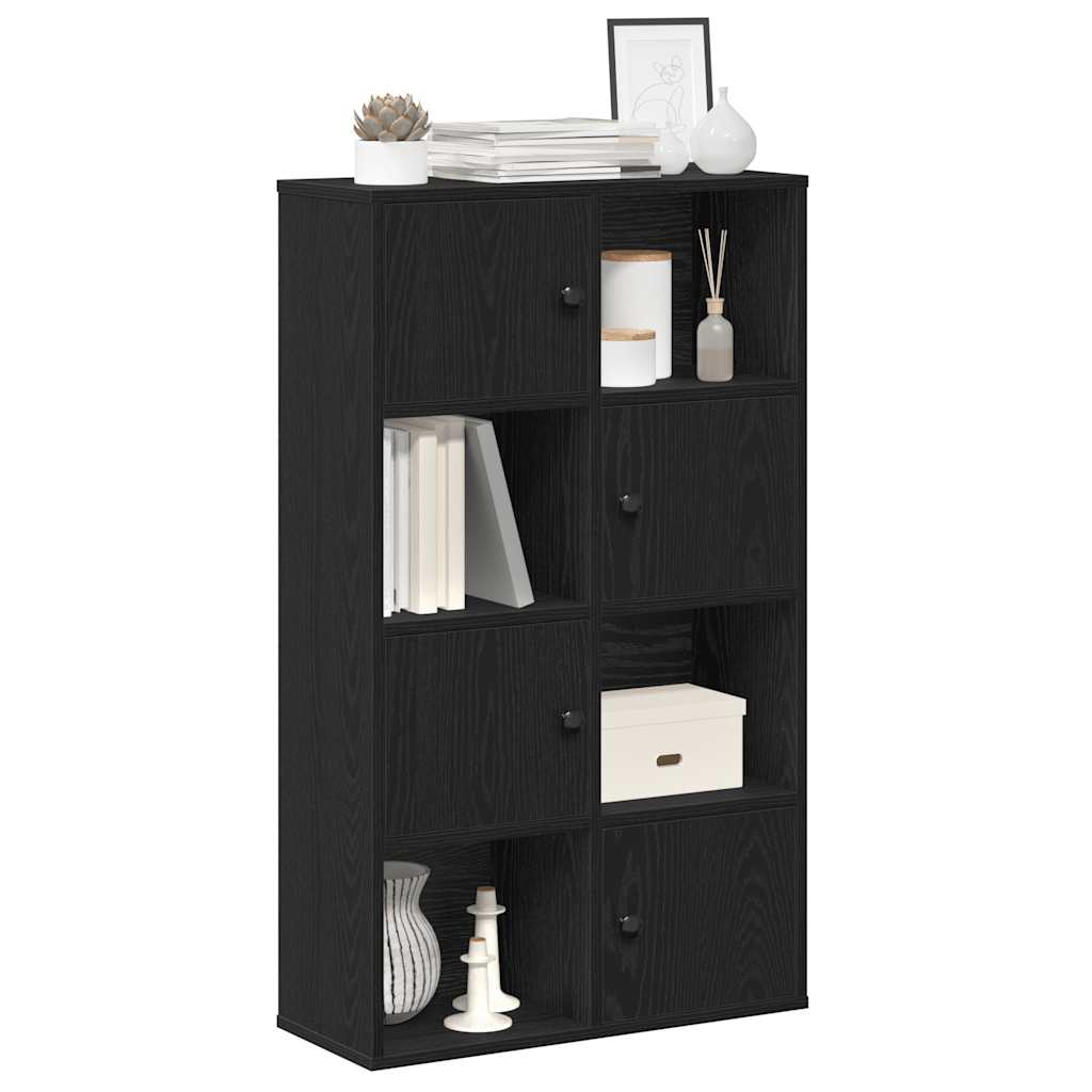 vidaXL Bookcase Black Oak 60x24x101,5 cm Engineered Wood
