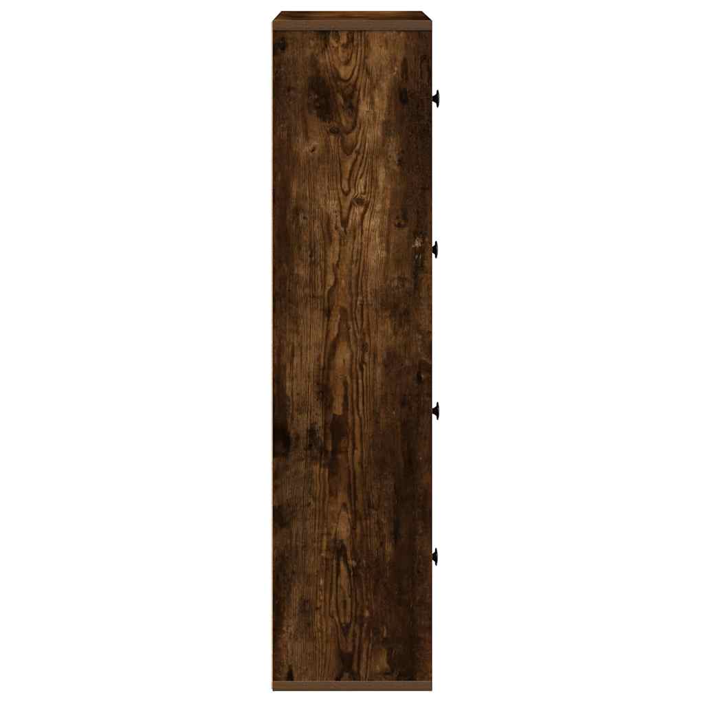 vidaXL Bookcase Smoked Oak 60x24x101.5 cm Engineered Wood