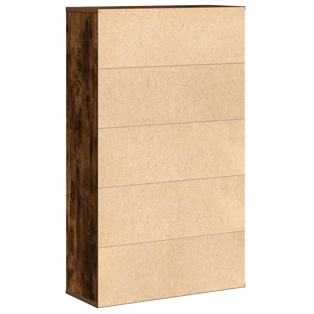 vidaXL Bookcase Smoked Oak 60x24x101.5 cm Engineered Wood