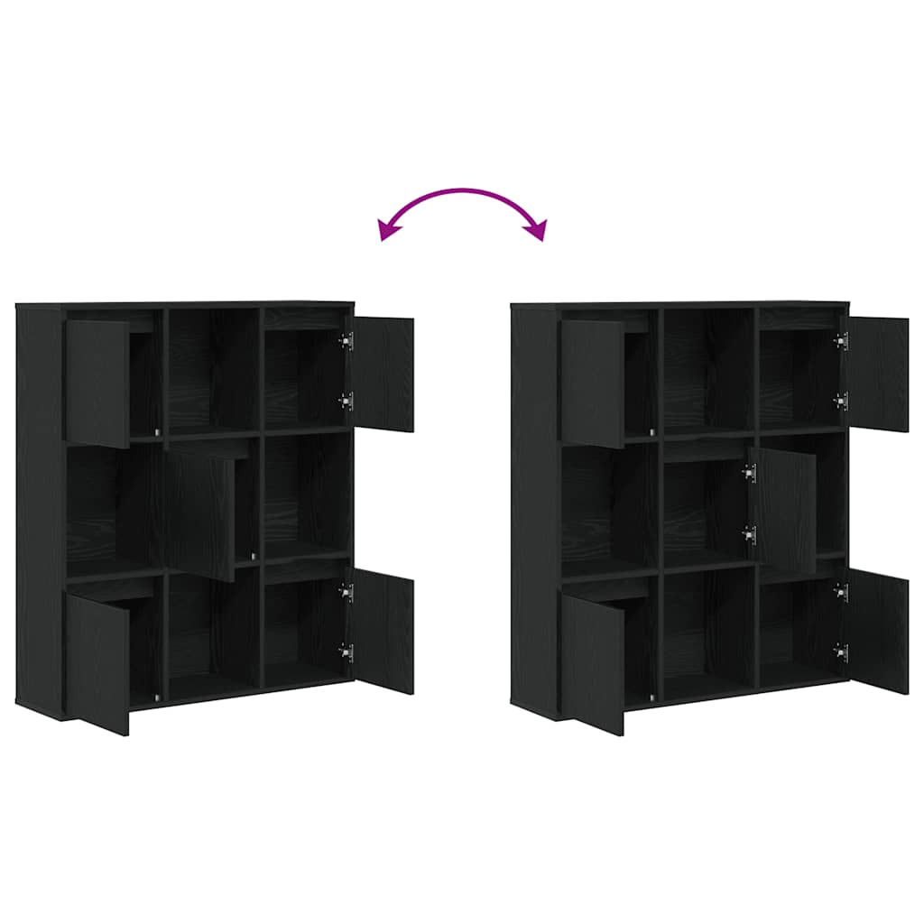 vidaXL Bookcase Black Oak 89x24x101.5 cm Engineered Wood