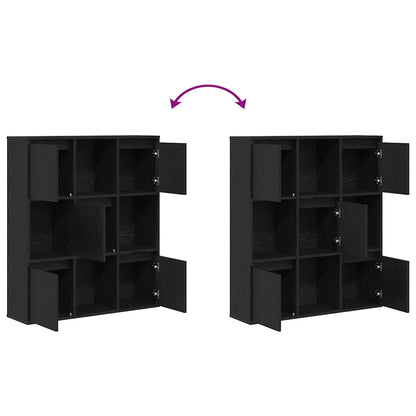 vidaXL Bookcase Black Oak 89x24x101.5 cm Engineered Wood