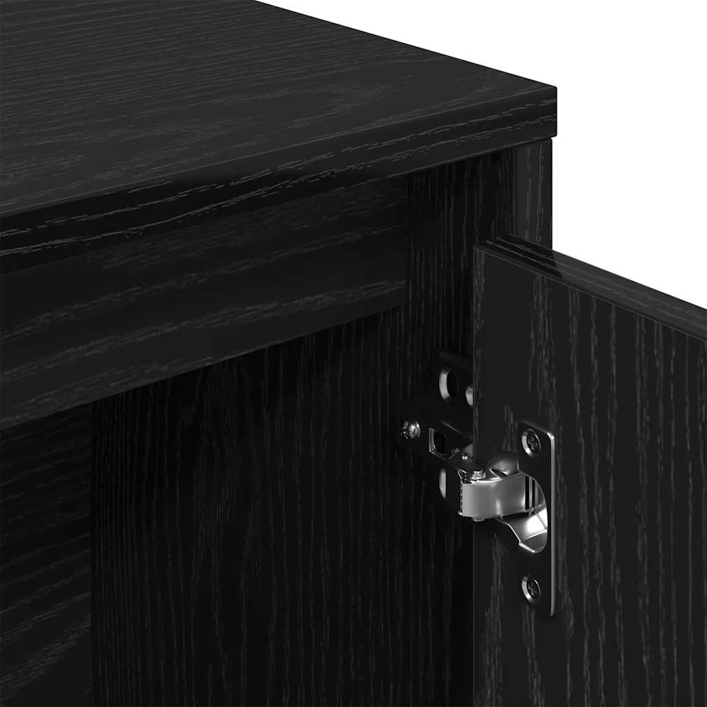 vidaXL Bookcase Black Oak 89x24x101.5 cm Engineered Wood