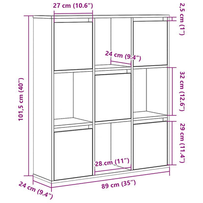 vidaXL Bookcase Black Oak 89x24x101.5 cm Engineered Wood