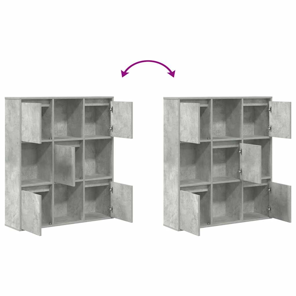 vidaXL Bookcase Concrete Grey 89x24x101,5 cm Engineered Wood