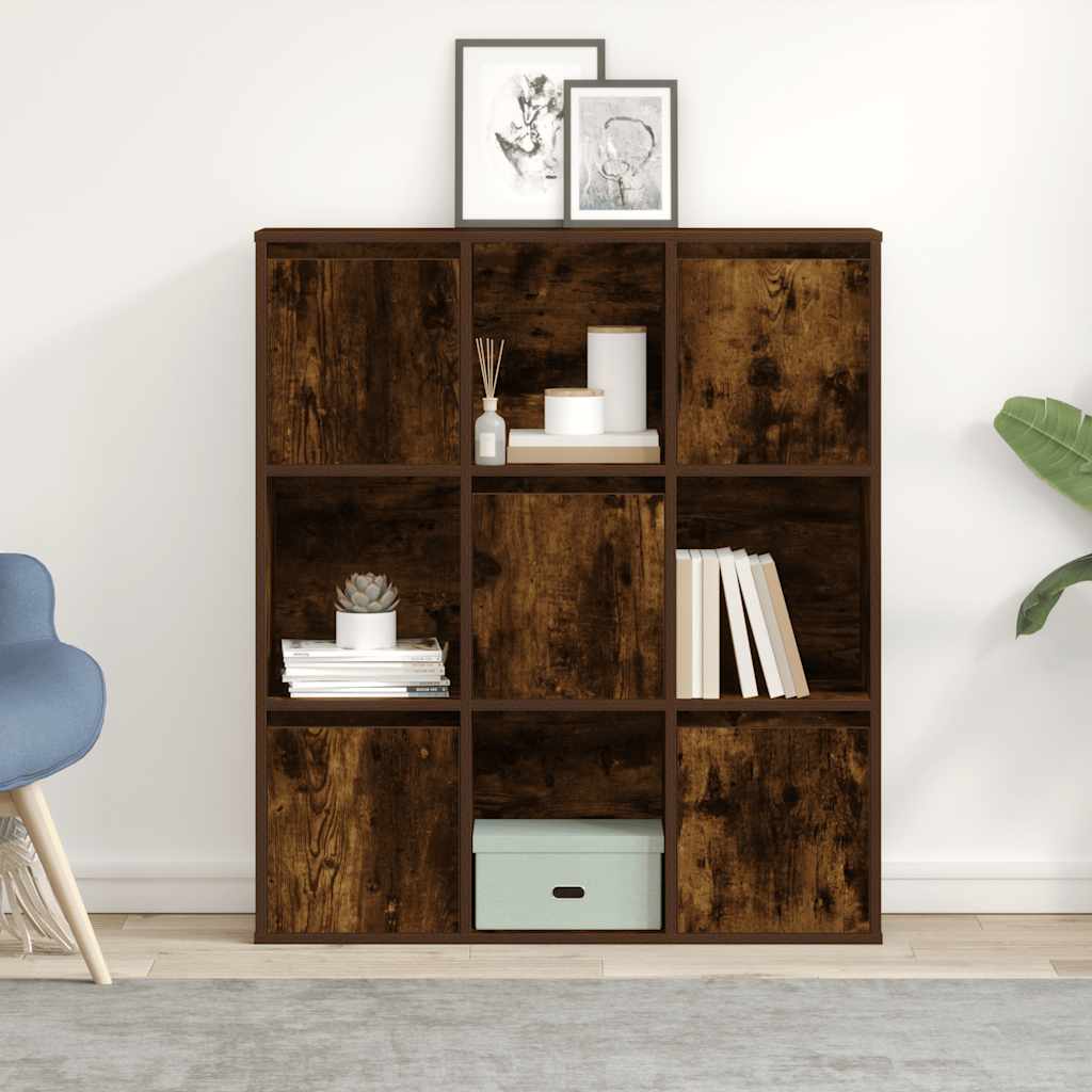 vidaXL Bookcase Smoked Oak 89x24x101,5 cm Engineered Wood