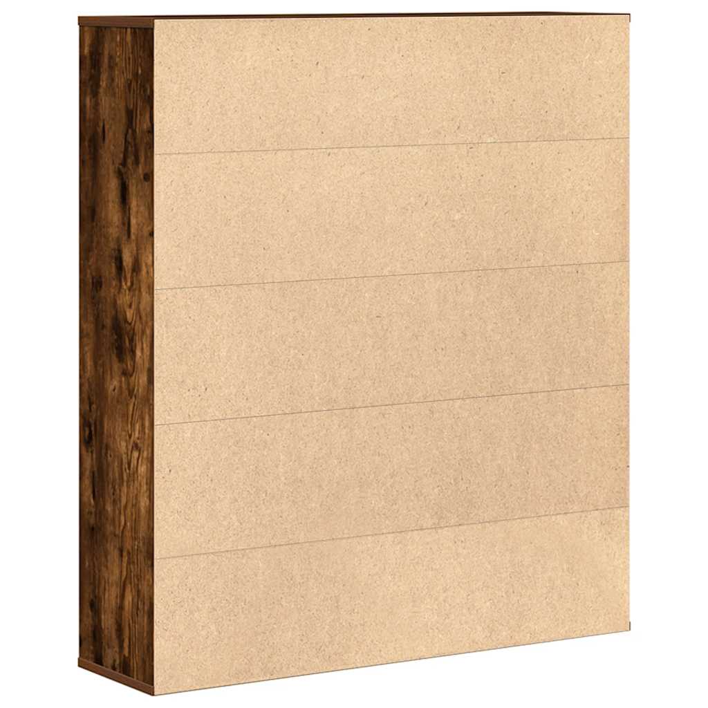 vidaXL Bookcase Smoked Oak 89x24x101.5 cm Engineered Wood