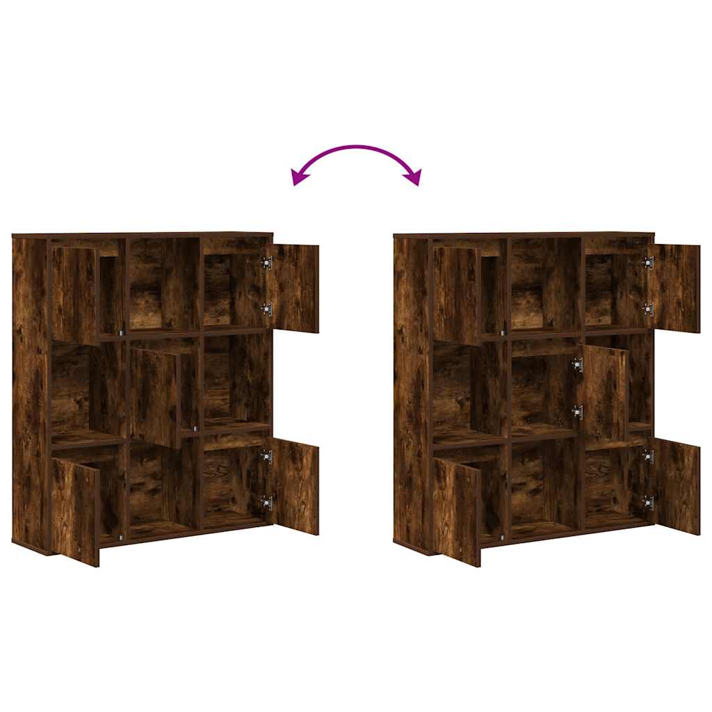 vidaXL Bookcase Smoked Oak 89x24x101.5 cm Engineered Wood