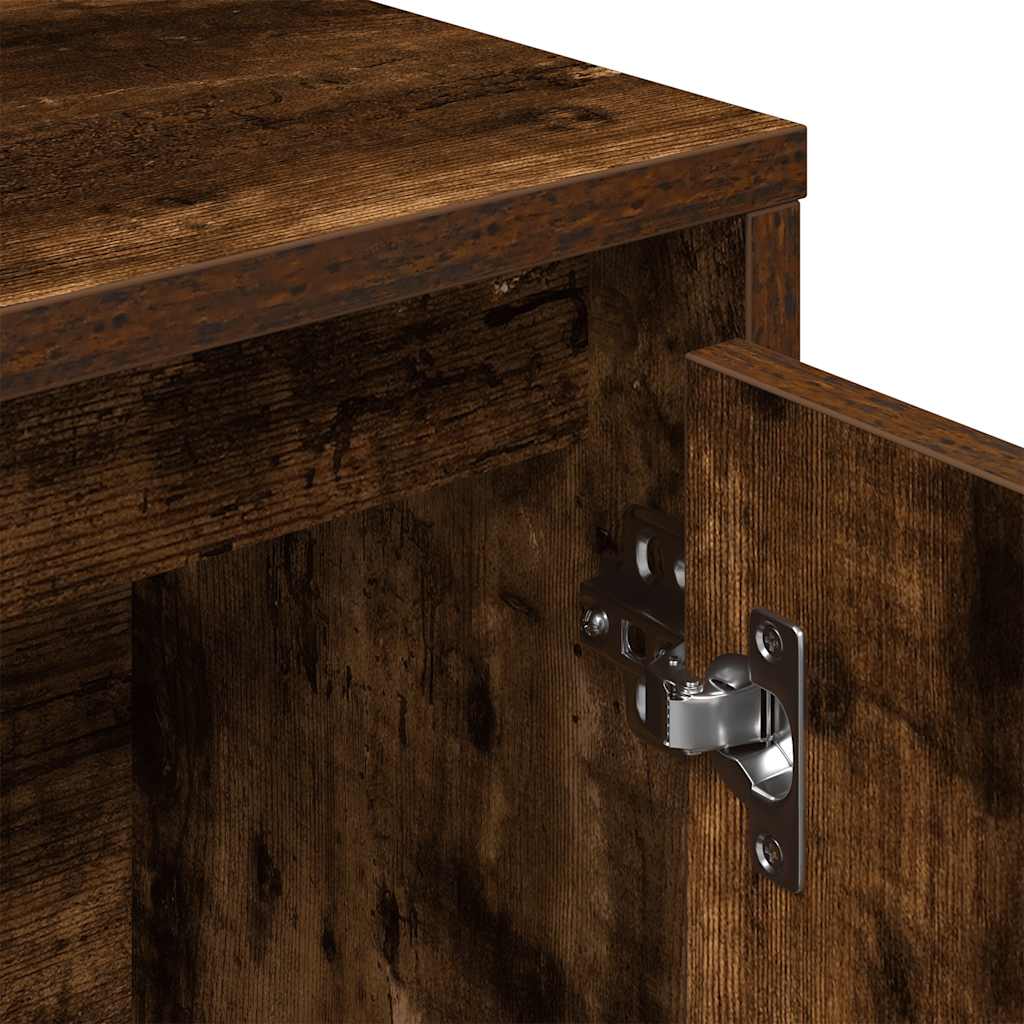 vidaXL Bookcase Smoked Oak 89x24x101.5 cm Engineered Wood
