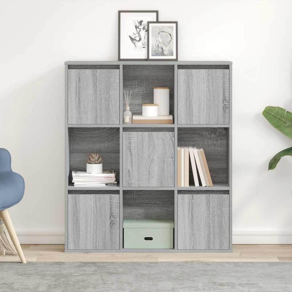 vidaXL Bookcase Grey Sonoma 89x24x101.5 cm Engineered Wood