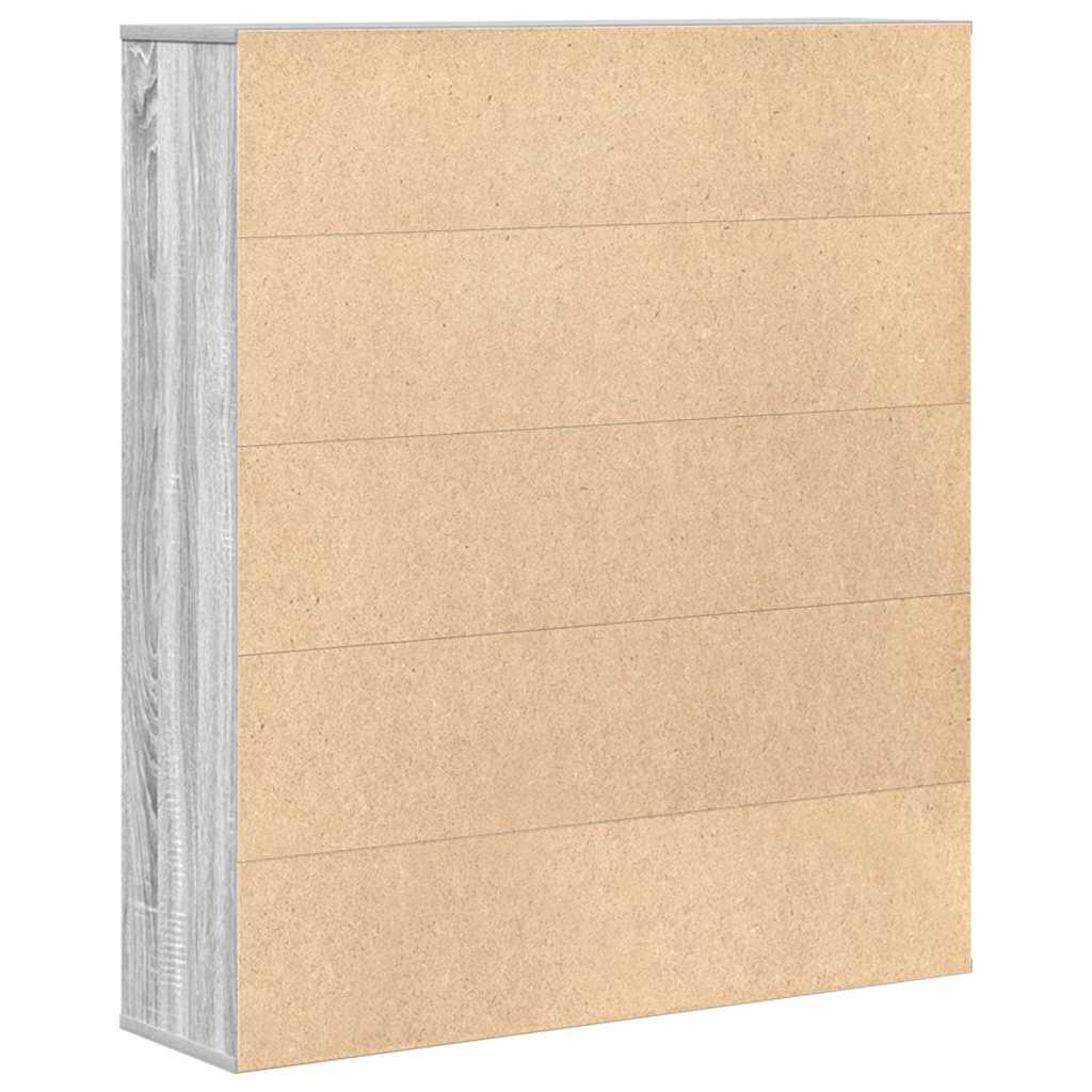 vidaXL Bookcase Grey Sonoma 89x24x101,5 cm Engineered Wood