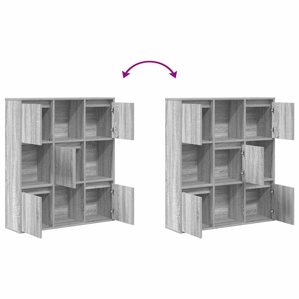 vidaXL Bookcase Grey Sonoma 89x24x101.5 cm Engineered Wood