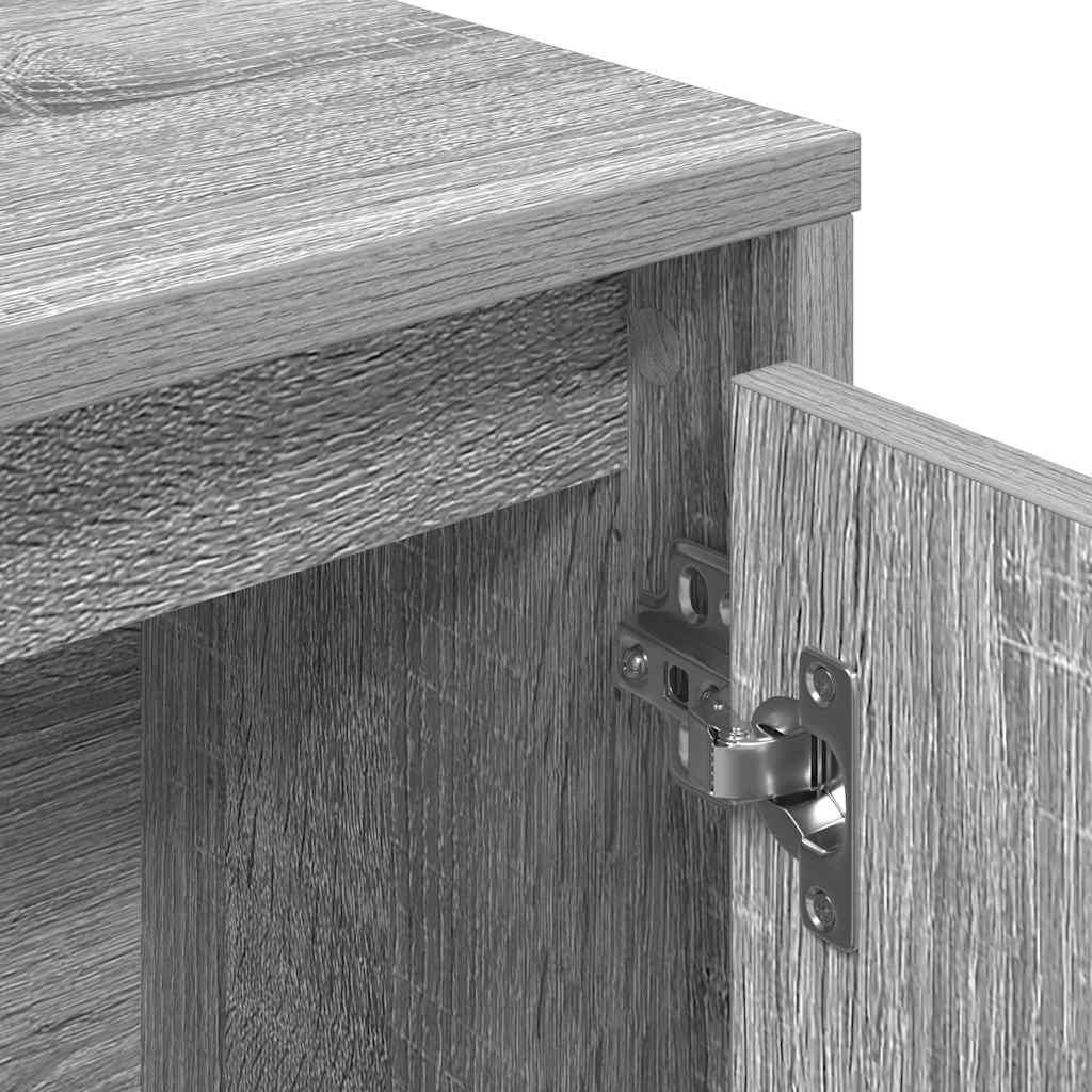 vidaXL Bookcase Grey Sonoma 89x24x101,5 cm Engineered Wood
