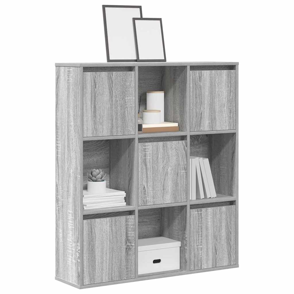 vidaXL Bookcase Grey Sonoma 89x24x101,5 cm Engineered Wood