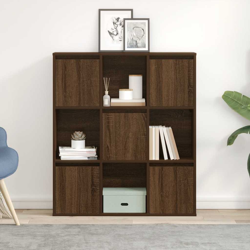 vidaXL Bookcase Brown Oak 89x24x101.5 cm Engineered Wood