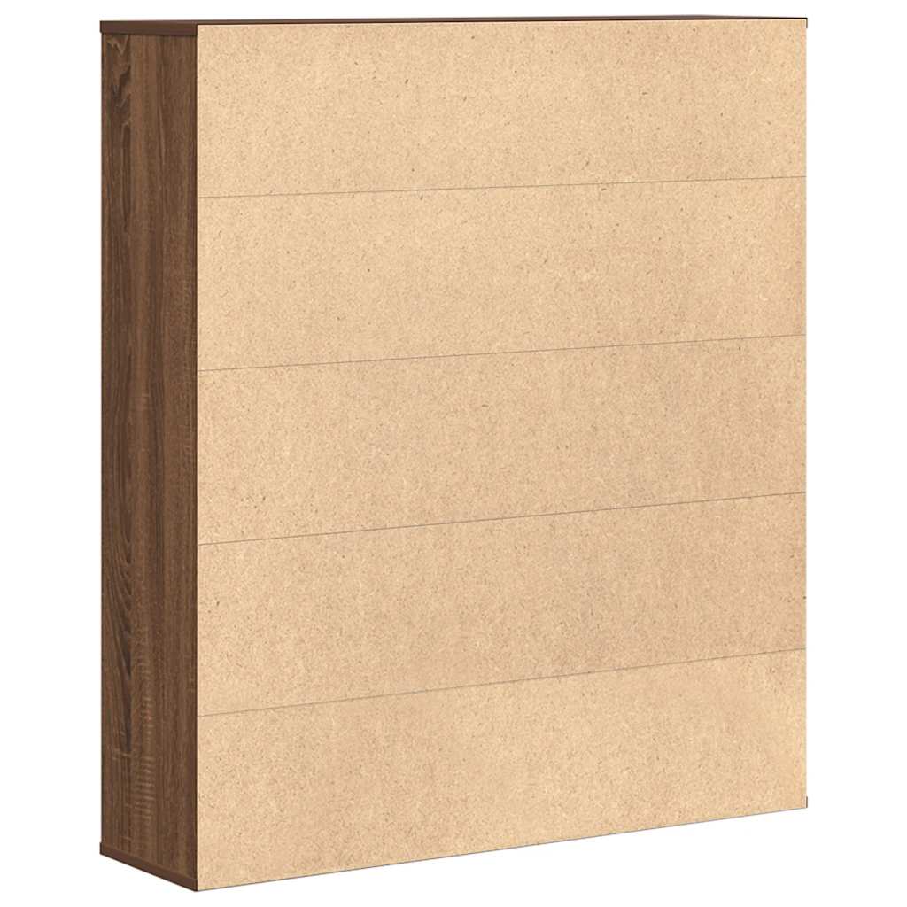 vidaXL Bookcase Brown Oak 89x24x101.5 cm Engineered Wood