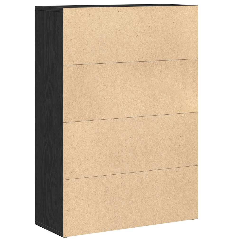 vidaXL Bookcase Black Oak 60x24x85 cm Engineered Wood
