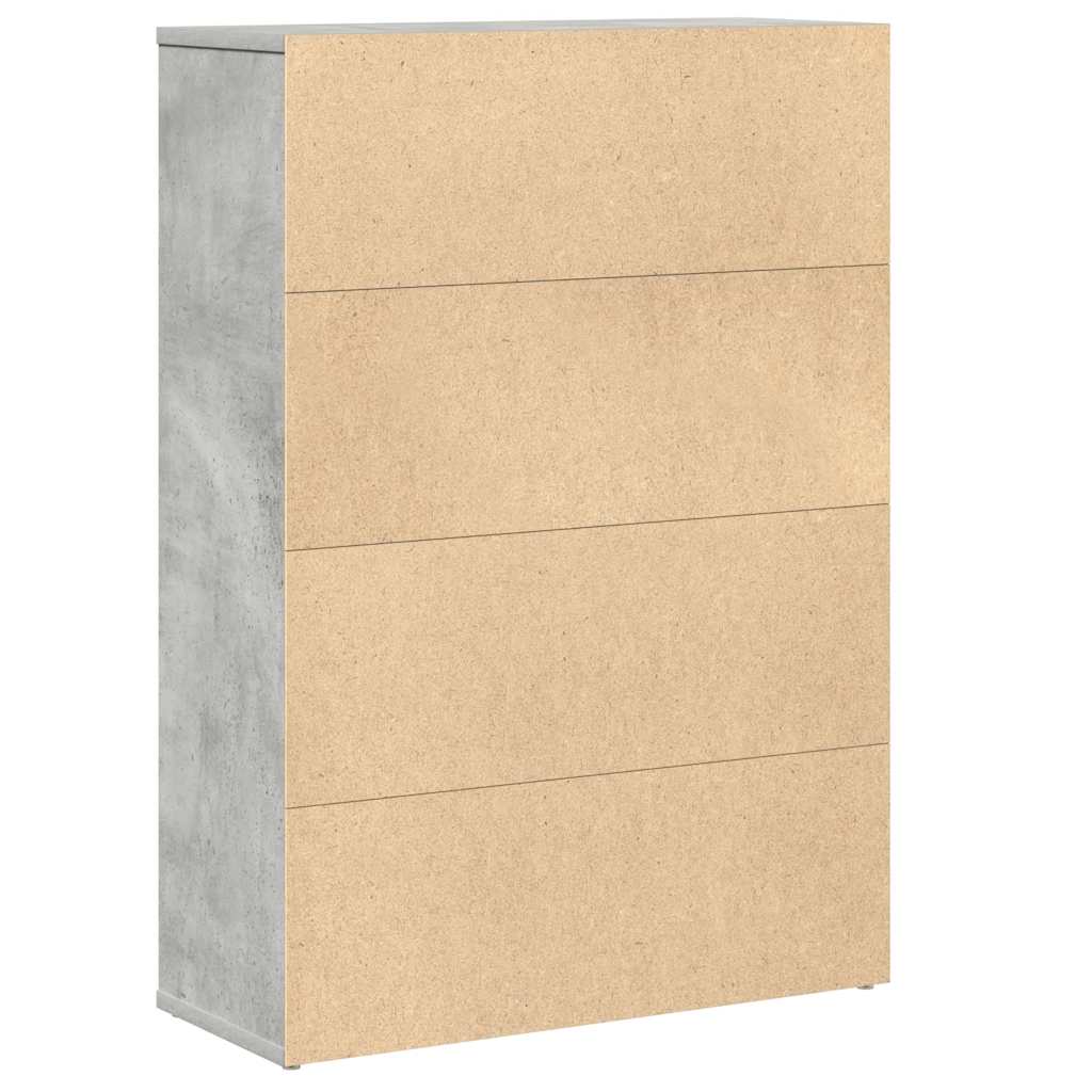 vidaXL Bookcase Concrete Grey 60x24x85 cm Engineered Wood