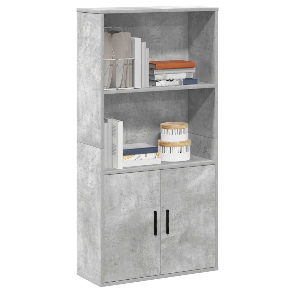 vidaXL Bookcase Concrete Grey 60x24x120 cm Engineered Wood