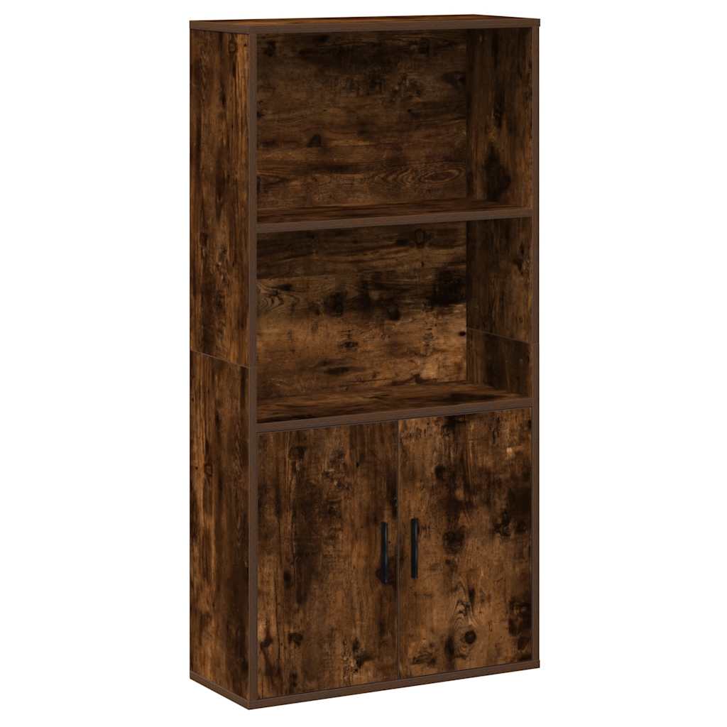 vidaXL Bookcase Smoked Oak 60x24x120 cm Engineered Wood