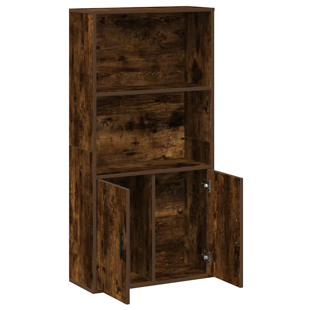 vidaXL Bookcase Smoked Oak 60x24x120 cm Engineered Wood
