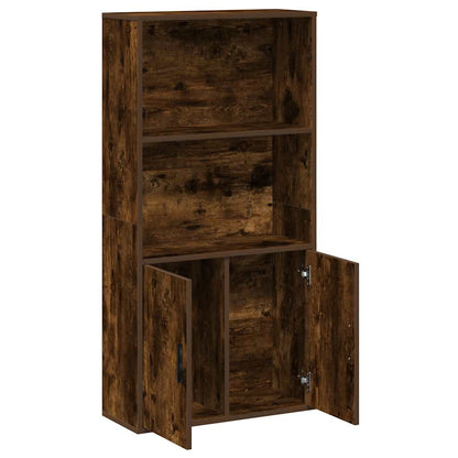 vidaXL Bookcase Smoked Oak 60x24x120 cm Engineered Wood