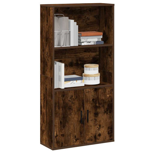 vidaXL Bookcase Smoked Oak 60x24x120 cm Engineered Wood