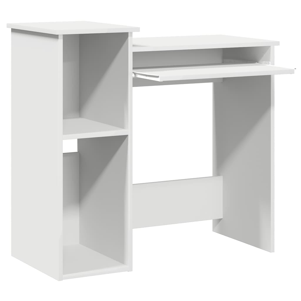 vidaXL Desk with Shelves White 84x40x78 cm Engineered Wood