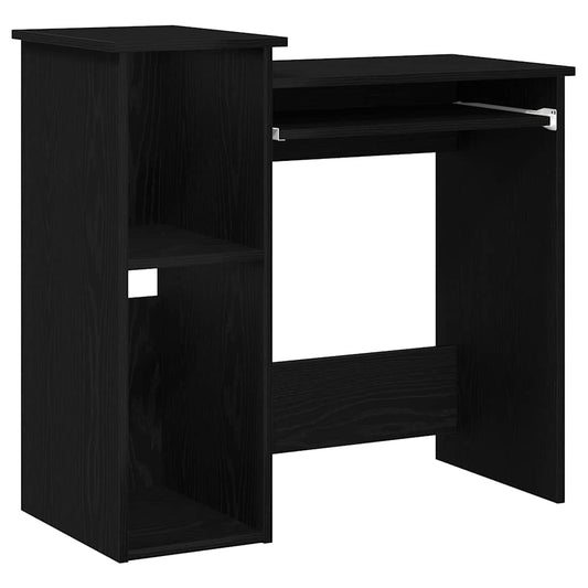 vidaXL Desk with Shelves Black 84x40x78 cm Engineered Wood