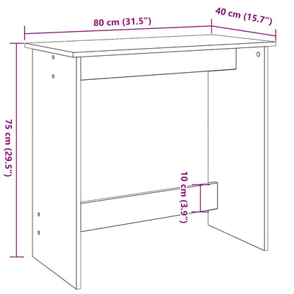 vidaXL Desk Grey Sonoma 80x40x75 cm Engineered Wood