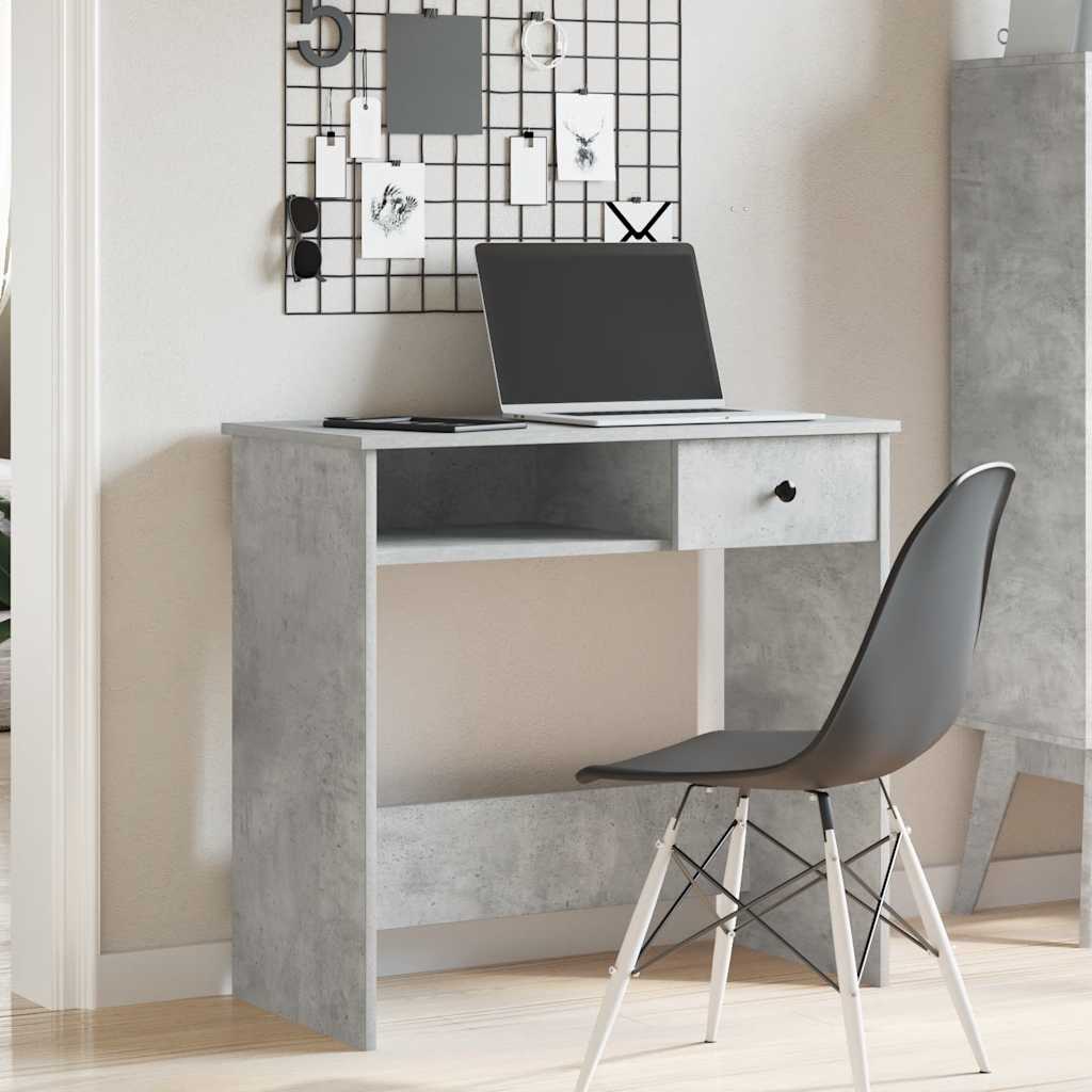 vidaXL Desk Concrete Grey 80x40x75 cm Engineered Wood