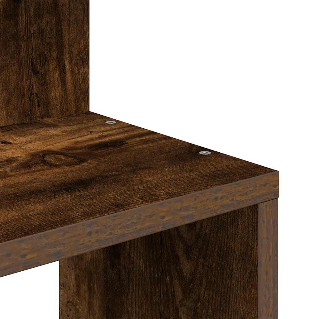 vidaXL Wall Corner Shelf Smoked Oak 32x32x127,5 cm Engineered Wood