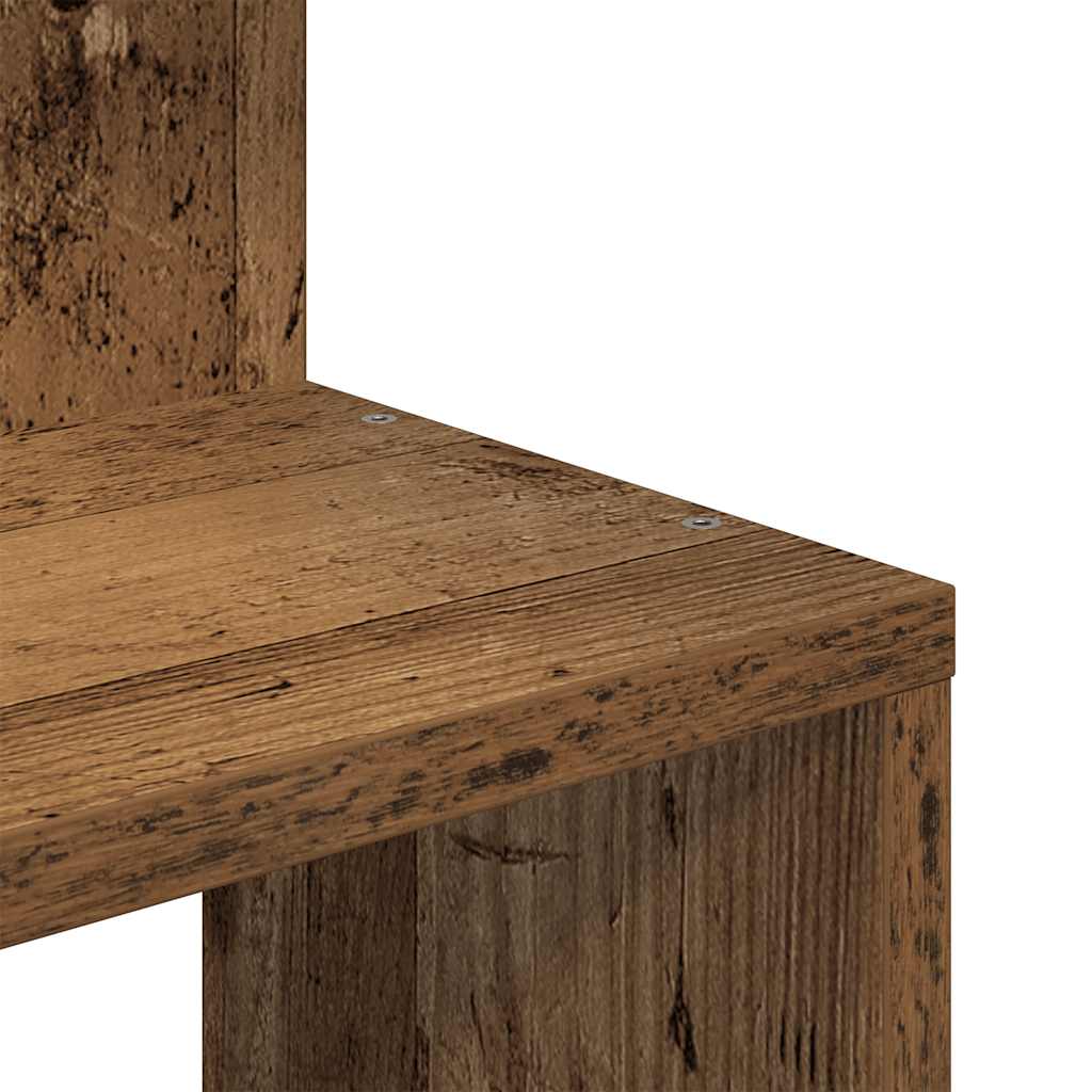 vidaXL Wall Corner Shelf Old Wood 32x32x127,5 cm Engineered Wood