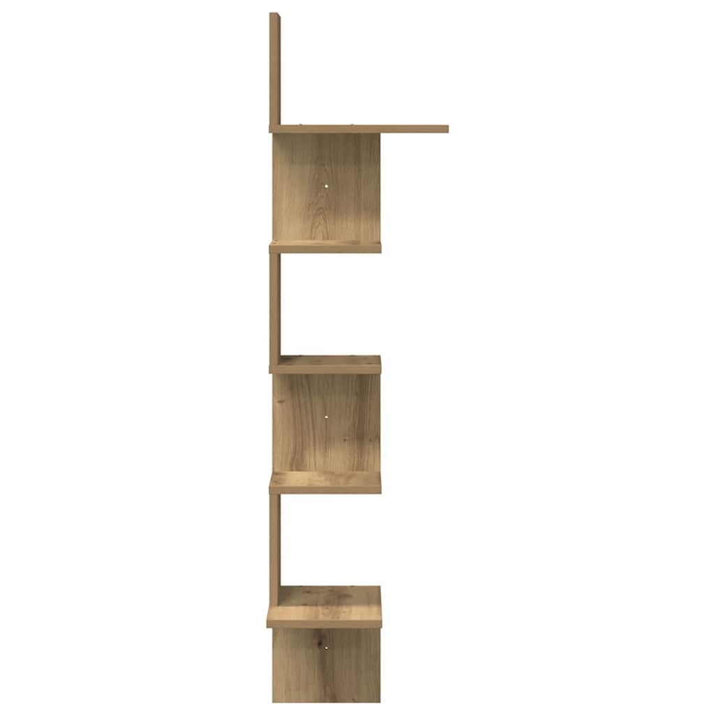 vidaXL Wall Corner Shelf Artisan Oak 32x32x127,5 cm Engineered Wood