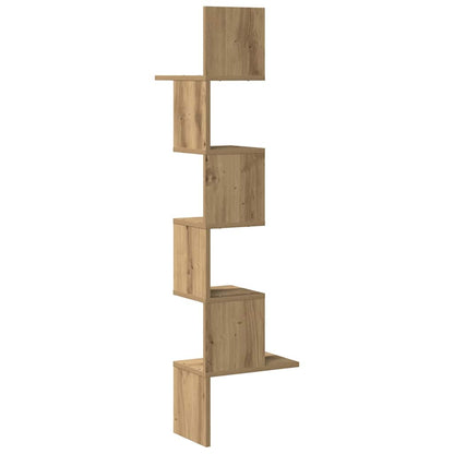 vidaXL Wall Corner Shelf Artisan Oak 32x32x127,5 cm Engineered Wood