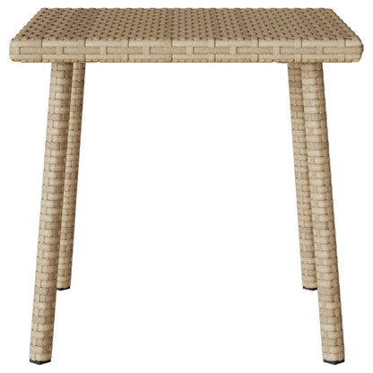 vidaXL Garden Coffee Table Rectangular Beige 40x40x37 cm Poly Rattan