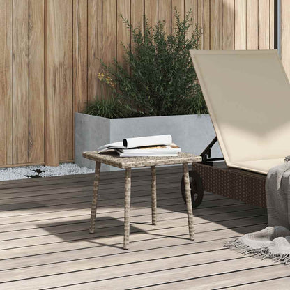 vidaXL Garden Coffee Table Rectangular Light Grey 40x40x37 cm Poly Rattan