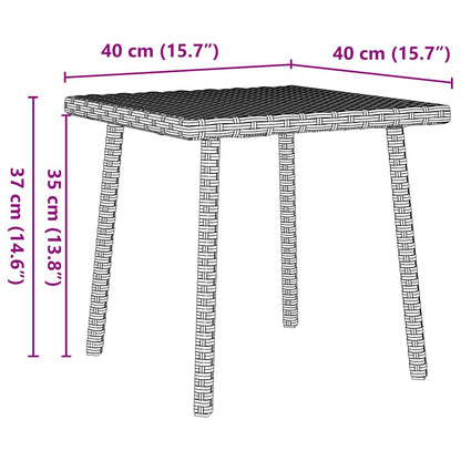 vidaXL Garden Coffee Table Rectangular Light Grey 40x40x37 cm Poly Rattan