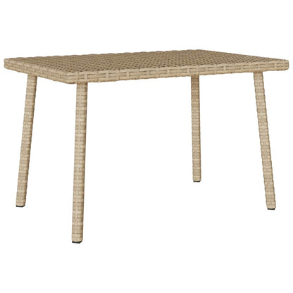 vidaXL Garden Coffee Table Rectangular Beige 60x40x37 cm Poly Rattan