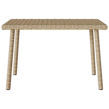 vidaXL Garden Coffee Table Rectangular Beige 60x40x37 cm Poly Rattan