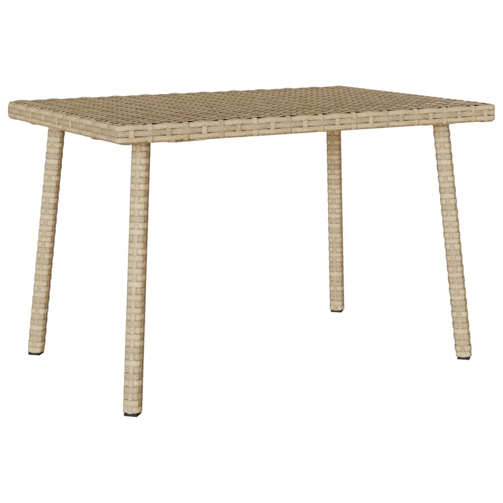 vidaXL Garden Coffee Table Rectangular Beige 60x40x37 cm Poly Rattan