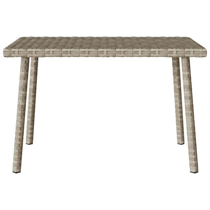vidaXL Garden Coffee Table Rectangular Light Grey 60x40x37 cm Poly Rattan