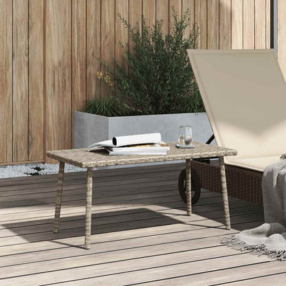 vidaXL Garden Coffee Table Rectangular Light Grey 80x40x37 cm Poly Rattan