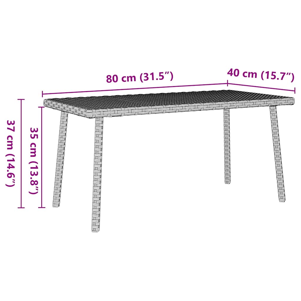 vidaXL Garden Coffee Table Rectangular Light Grey 80x40x37 cm