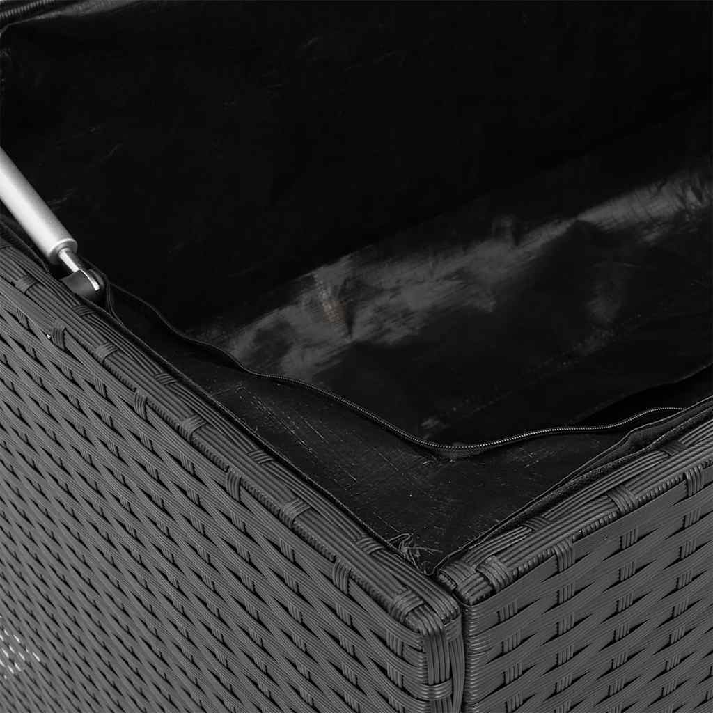 vidaXL Garden Storage Box Black 110x50x58 cm Poly Rattan