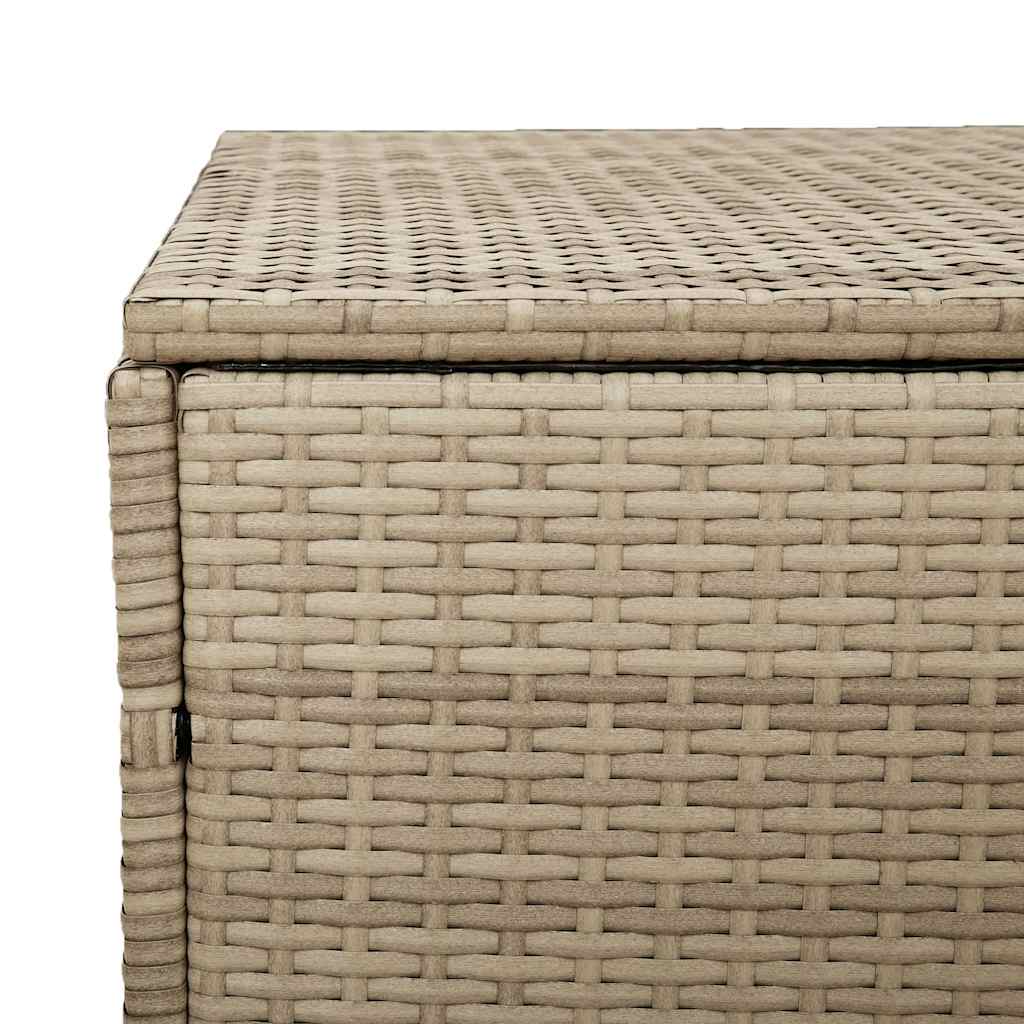vidaXL Garden Storage Box Beige 110x50x58 cm Poly Rattan