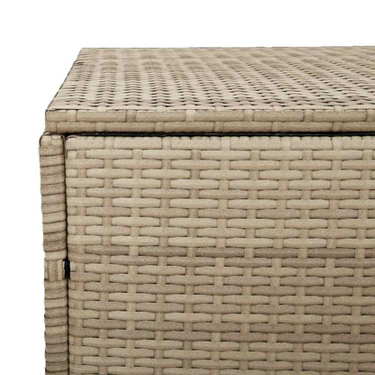 vidaXL Garden Storage Box Beige 110x50x58 cm Poly Rattan