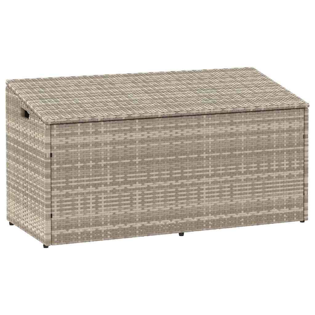 vidaXL Garden Storage Box Light Grey 110x50x58 cm Poly Rattan